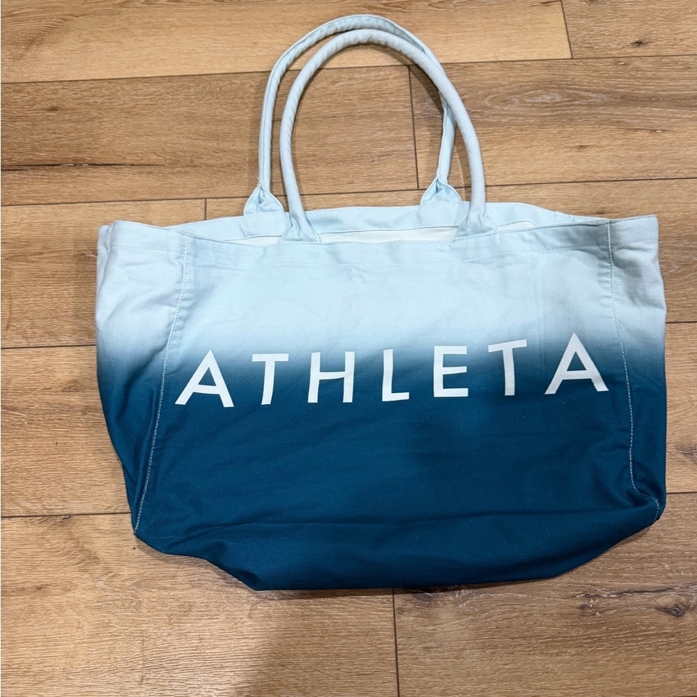 Athleta Blue Ombré Canvas Tote Bag‎